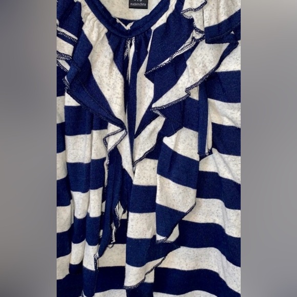 Striped blue and white top for women size small - Picture 4 of 5